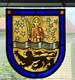 Vintage German M&ouml;nchengladbach St Vitus Stained Glass Coat of Arms Panel