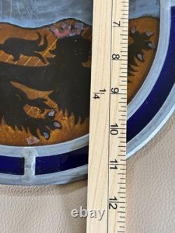 Vintage German Mönchengladbach St Vitus Stained Glass Coat of Arms Panel