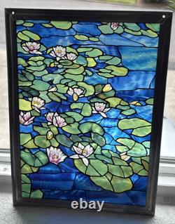 Vintage Glassmasters Stained Glass Monet Water Lilies Tiffany Suncatcher Panel