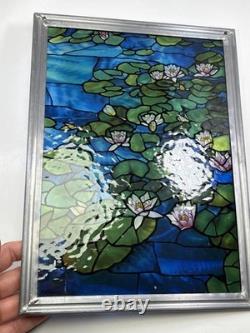 Vintage Glassmasters Stained Glass Monet Water Lilies Tiffany Suncatcher Panel