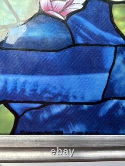 Vintage Glassmasters Stained Glass Monet Water Lilies Tiffany Suncatcher Panel