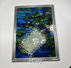 Vintage Glassmasters Stained Glass Monet Water Lilies Tiffany Suncatcher Panel