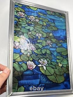 Vintage Glassmasters Stained Glass Monet Water Lilies Tiffany Suncatcher Panel