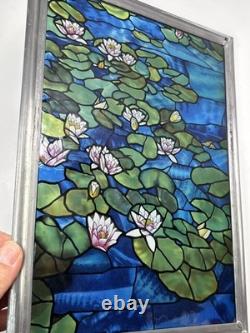 Vintage Glassmasters Stained Glass Monet Water Lilies Tiffany Suncatcher Panel
