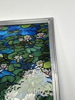 Vintage Glassmasters Stained Glass Monet Water Lilies Tiffany Suncatcher Panel