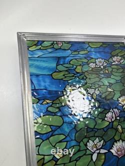 Vintage Glassmasters Stained Glass Monet Water Lilies Tiffany Suncatcher Panel