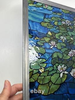 Vintage Glassmasters Stained Glass Monet Water Lilies Tiffany Suncatcher Panel