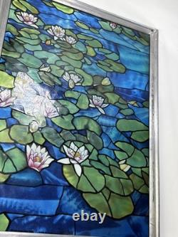 Vintage Glassmasters Stained Glass Monet Water Lilies Tiffany Suncatcher Panel