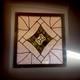 Vintage Hanging Stained Glass 26x28 Inches Window Panel Sun Catcher