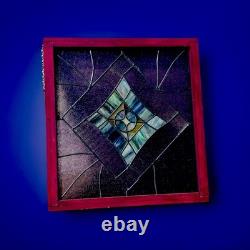 Vintage Hanging Stained Glass 26x28 Inches Window Panel Sun Catcher