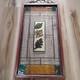 Vintage Lead Stained Glass Window 11 1/8 W &times; 21 1/4 L Oak Leaves 1930-40