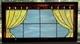 Vintage Leaded Slag Stained Glass Window Panel Curtains Drapes Wood Frame