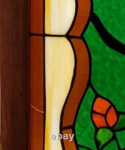 Vintage Leaded Stained Glass Macaw Window Panel