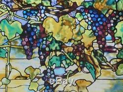 Vintage Louis Comfort Tiffany stained glass panel. Wisteria. Transom. MMA 22x8