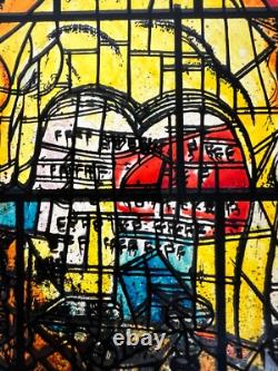 Vintage Marc Chagall Glass Panel Tribe of Levi Stained Glass Window