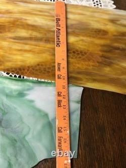 Vintage Millville NJ Area Stained Glass Sheets Antique Opalescent Slag Lot 2pc