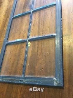 Vintage Pair Of Leaded Beveled Stained Clear Glass Panels 39 X 10 Heavy