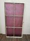 Vintage Purple stained Glass Transom Window Panel Industrial Salvage