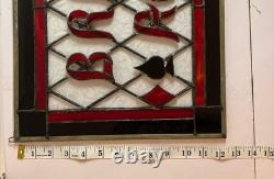 Vintage Stained Glass Bridge Aces Sign Leaded Opalescent Card Suits Game Art