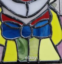 Vintage Stained Glass Clown Panel Handcrafted Leaded Window Hanging Art Decor Vintage Stained Glass Clown Panel Handcrafted Leaded Window Hanging Art Decor