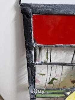 Vintage Stained Glass Clown Panel Handcrafted Leaded Window Hanging Art Decor