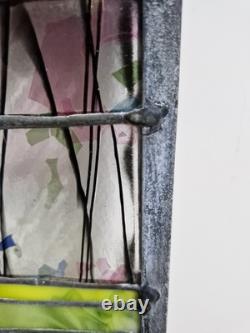 Vintage Stained Glass Clown Panel Handcrafted Leaded Window Hanging Art Decor