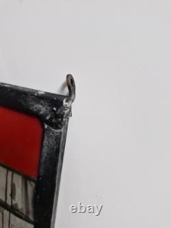 Vintage Stained Glass Clown Panel Handcrafted Leaded Window Hanging Art Decor