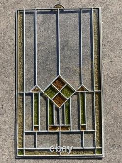 Vintage Stained Glass Colorful Panel 26 x 16