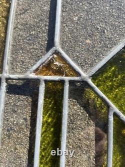 Vintage Stained Glass Colorful Panel 26 x 16