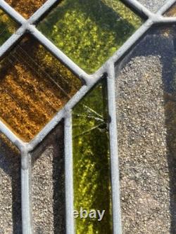 Vintage Stained Glass Colorful Panel 26 x 16