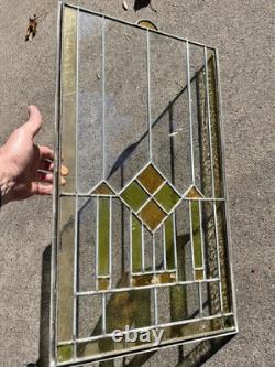 Vintage Stained Glass Colorful Panel 26 x 16