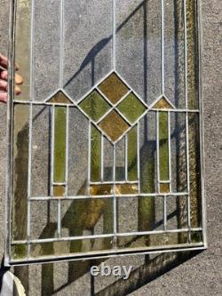 Vintage Stained Glass Colorful Panel 26 x 16