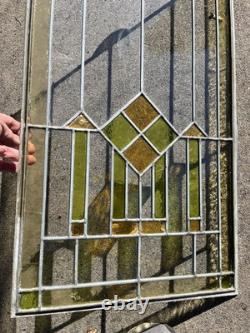 Vintage Stained Glass Colorful Panel 26 x 16
