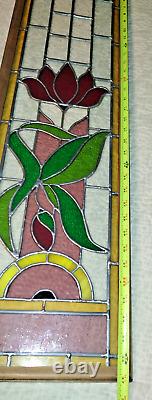 Vintage Stained Glass Hanging Window 37t X 10w X 1d