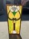 Vintage Stained Glass Leaded Colorful Panel 28 x 12