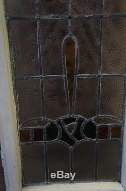 Vintage Stained Glass Leaded Window Panel Colorful Architectural Salvage Ships