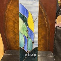 Vintage Stained Glass Mosaic Window Abstract Contemporary Panel OOAK 20 T 6W
