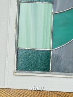 Vintage Stained Glass Panel Leaded Window Art Deco 25x16 1/2