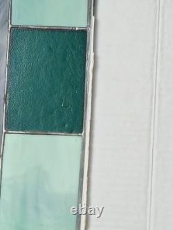 Vintage Stained Glass Panel Leaded Window Art Deco 25x16 1/2