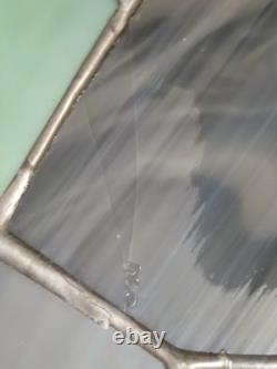 Vintage Stained Glass Panel Leaded Window Art Deco 25x16 1/2