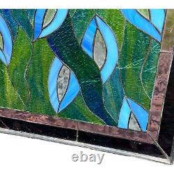 Vintage Stained Glass Peacock Panel Window 46 X 21 Peafowl Read Description