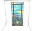 Vintage Stained Glass Tulip Flower Window Panel Sunset Sunrise Landscape Gift