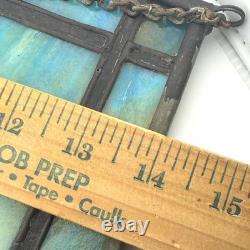 Vintage Stained Glass Tulip Flower Window Panel Sunset Sunrise Landscape Gift Vintage Stained Glass Tulip Flower Window Panel Sunset Sunrise Landscape Gift