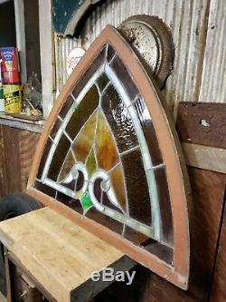 Vintage Stained Glass Window Panel 1900's Church East Detroit Michigan Art Deco