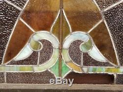 Vintage Stained Glass Window Panel 1900's Church East Detroit Michigan Art Deco