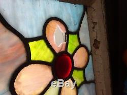 Vintage Stained Glass Window Panel Church