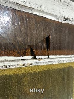 Vintage Stained Glass Window Wood Pane 18 Panel 46x19 Queen Anne Antique