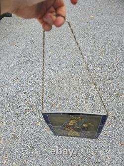 Vintage Stained glass religious window panel Sterre der Zee maastricht madonna