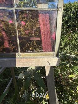 Vintage Swan Stained Glass Window Panel 13 Wide x 15 High Signed