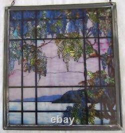 Vintage TIFFANY Museum of Modern Art Oyster Bay Stained Glass Suncatcher Panel